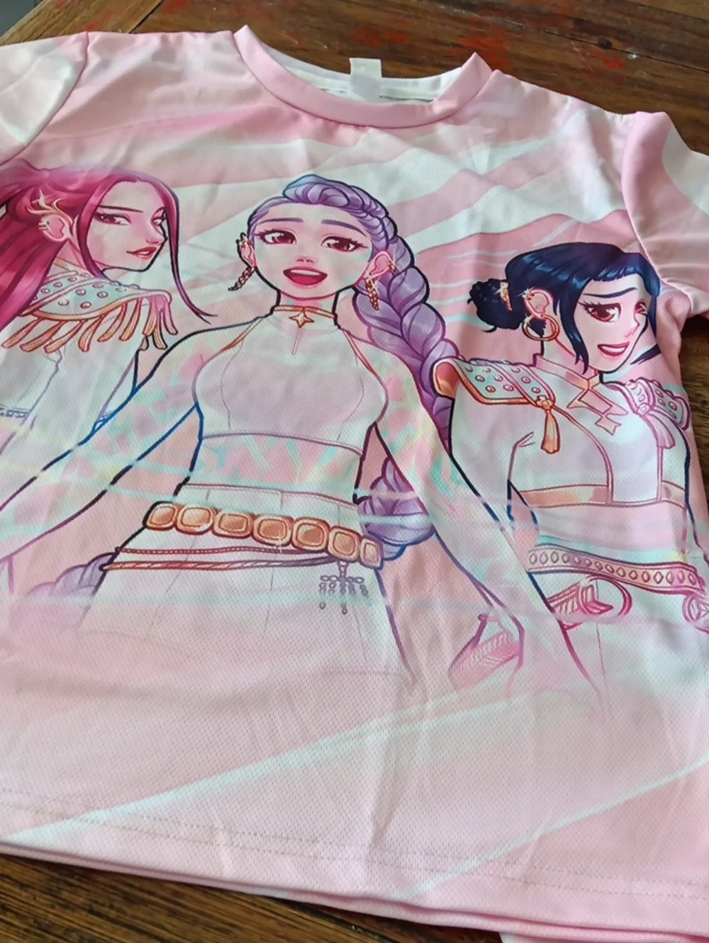 Girls' Pink Character Print Short Set - Brand Demon Hunters